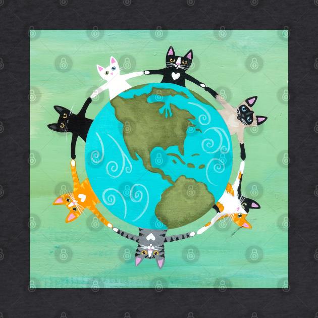 Love the Earth Cats by KilkennyCat Art